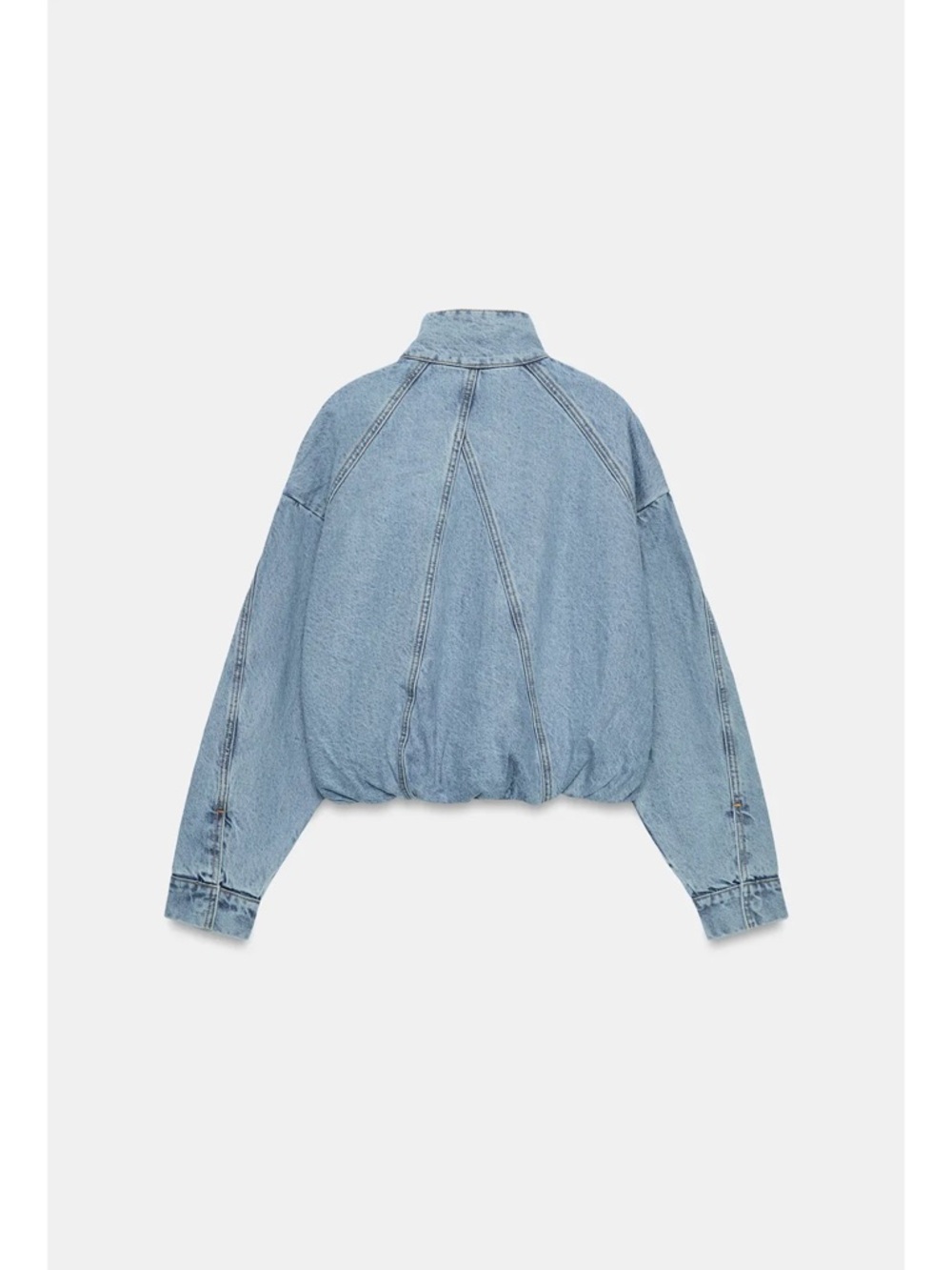 ZARA NWT Z1975 High Neck Denim Bomber Jacket - Picture 5 of 5